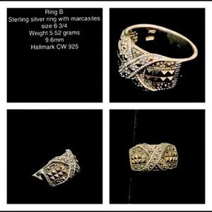 Women’s Vintage Sterling Silver Ring w/ Marcasite